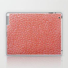 Sample of orange leather upholstery texture Laptop Skin