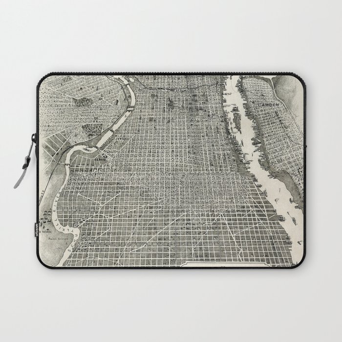 Philadelphia-Pennsylvania-United States-1870 vintage pictorial map Laptop Sleeve