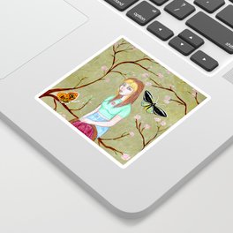 Girl With Chair Sticker
