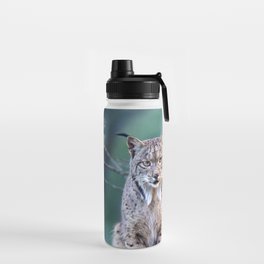 Iberian lynx in the Sierra de Andujar, Jaen. Spain. Water Bottle