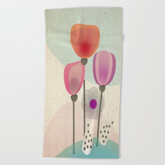 Naive Blooms Beach Towel