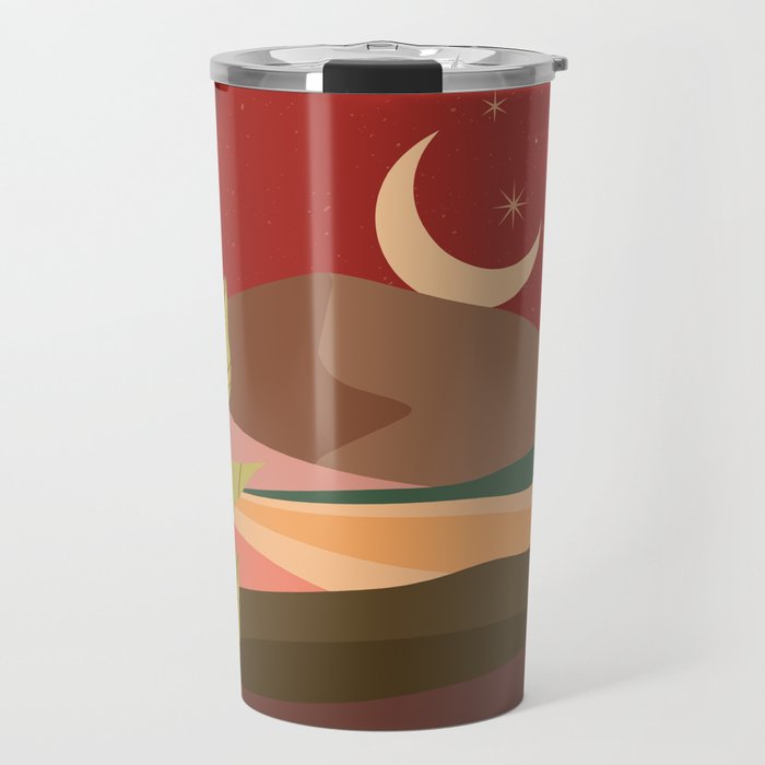 Mountains Landscape with Crescent Moon Travel Mug