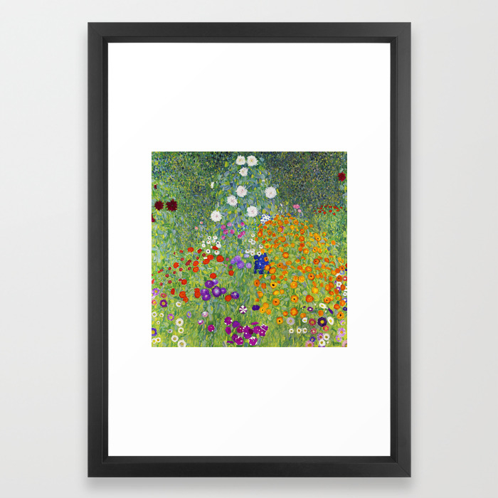 flower garden - gustav klimt framed art print