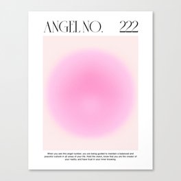 Angel Number 222 Gradient Pink Canvas Print