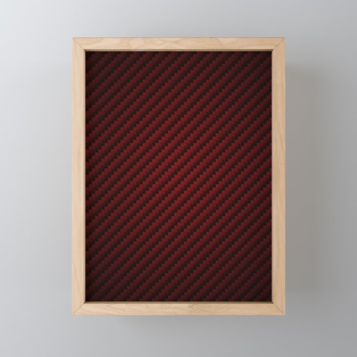 Brown Color Geometric Square Design  Framed Mini Art Print