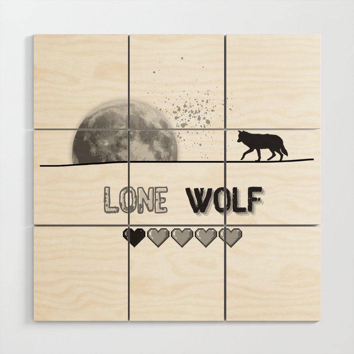 Lone Wolf | Lonely Wolf 1 Heart Wood Wall Art