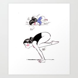 Yoga girl - Bakasana - crow pose - Scarlet Adrianne Art Print
