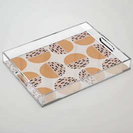 Mid Century Animal Print Circle Pattern Acrylic Tray