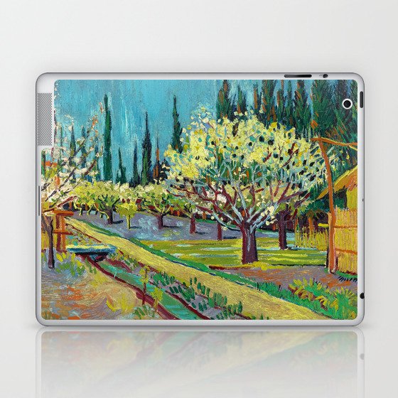 Orchard Bordered by Cypresses, 1888 by Vincent van Gogh Laptop & iPad Skin