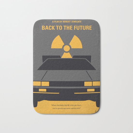 No183 My Back to the Future minimal movie poster Bath Mat