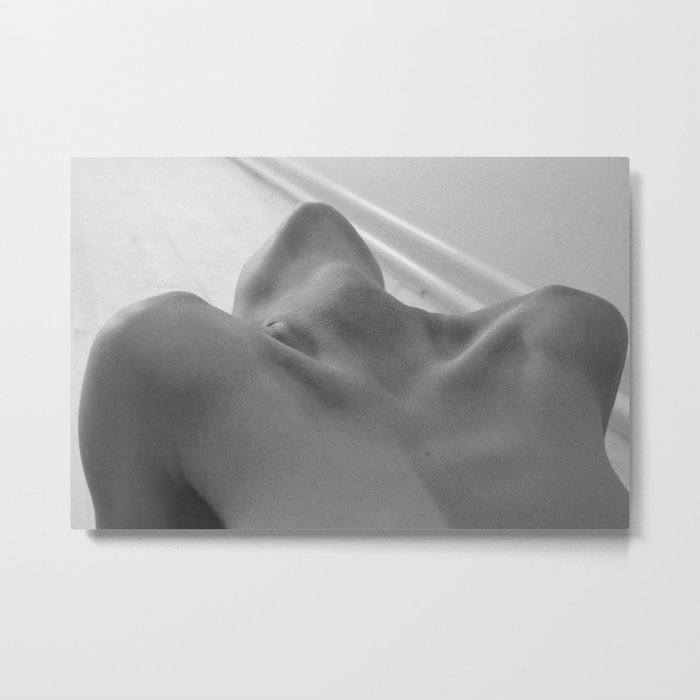 Reclining nude, female torso bodyscape black and white photograph - photography - photographs wall decor Metal Print