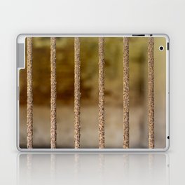 Close-up of rusty prison cell bars with shallow focus Laptop Skin