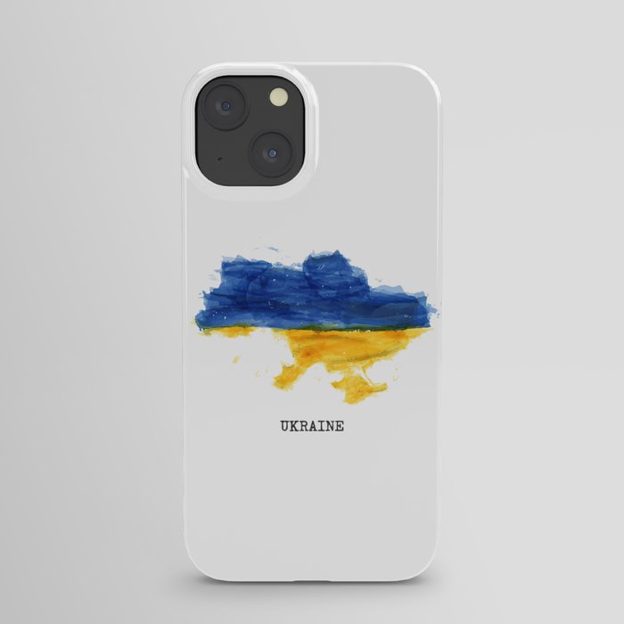 Blue and Yellow Digital Watercolor Stripe Urkaine 100% Commission Donated To IRC Read Bio iPhone Case
