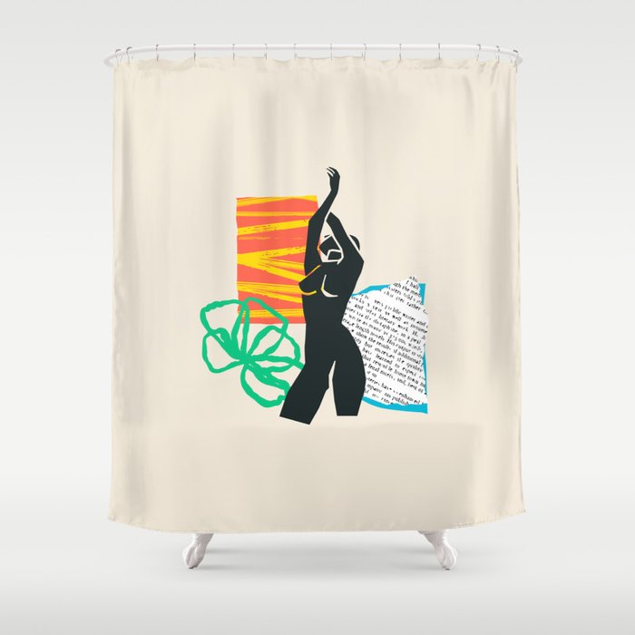Abstract women body collage art illustration Shower Curtain