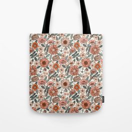 70s flowers - 70s, retro, spring, floral, florals, floral pattern, retro flowers, boho, hippie, earthy, muted Tote Bag
