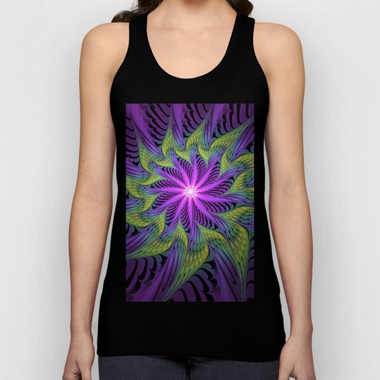The Light from the Center, Fantasy Fractal Art Unisex Tank Top