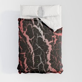 Cracked Space Lava - Red/White Comforter