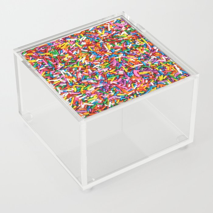 Rainbow Sprinkles Sweet Candy Colorful Acrylic Box