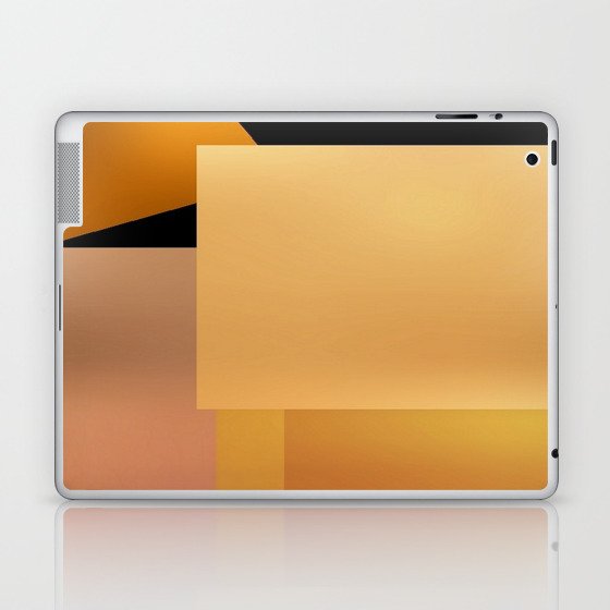 Bold Lit Color Blocks Sun Yellow Orange Black Laptop & iPad Skin