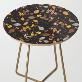 Autumn leaves, berries and flowers - fall themed pattern Side Table