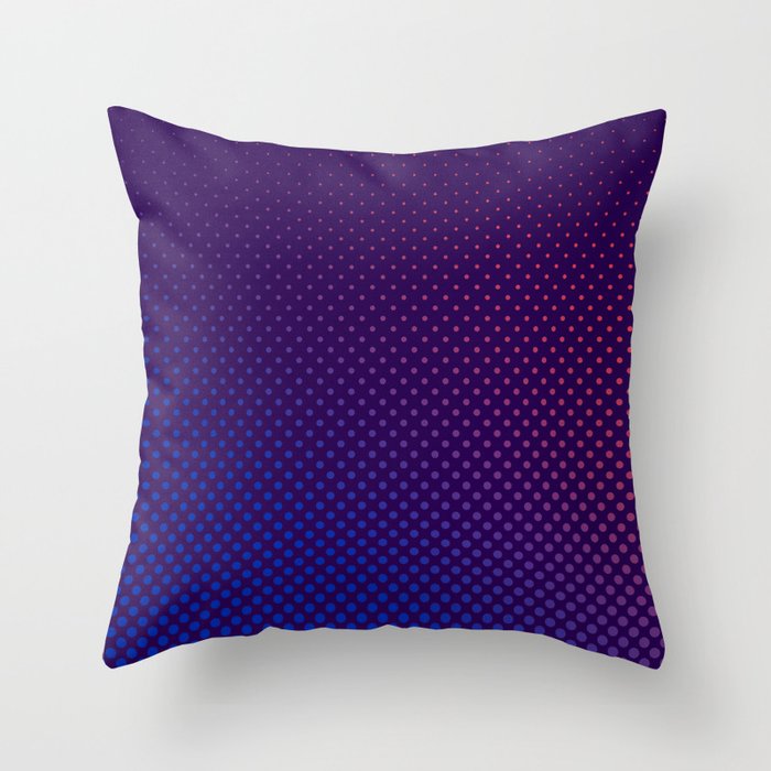 Purple and Pink Halftone Throw Pillow