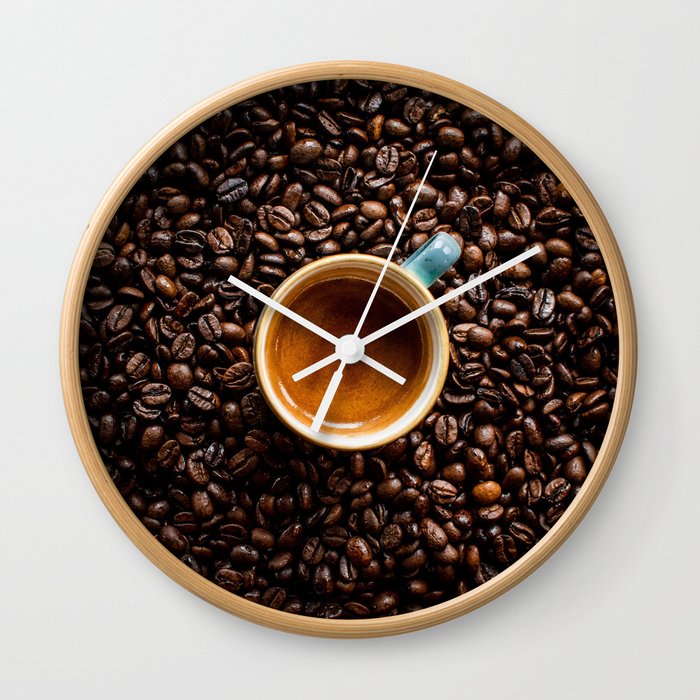 Espresso & Coffee Beans Wall Clock