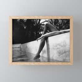 Dip your toes into the water, female form black and white photography - photographs Framed Mini Art Print