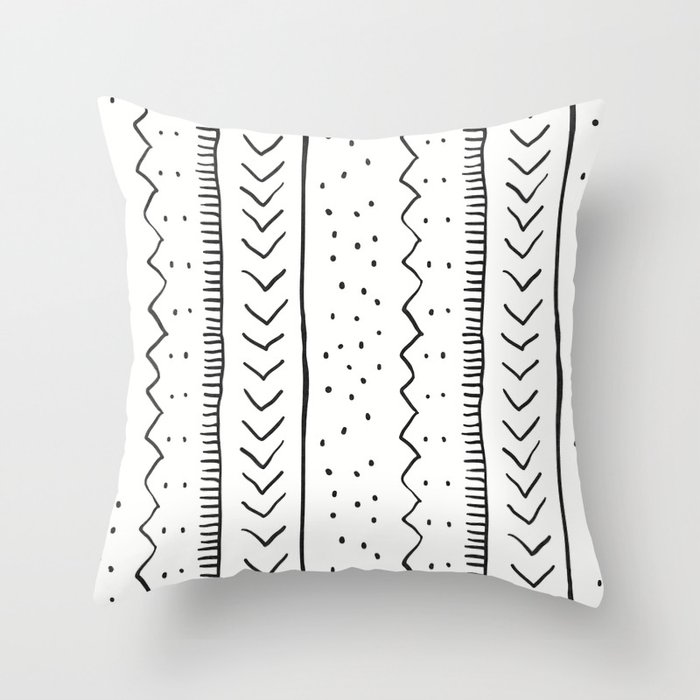 Moroccan Stripe In Cream And Black Throw Pillow By Beckybailey1