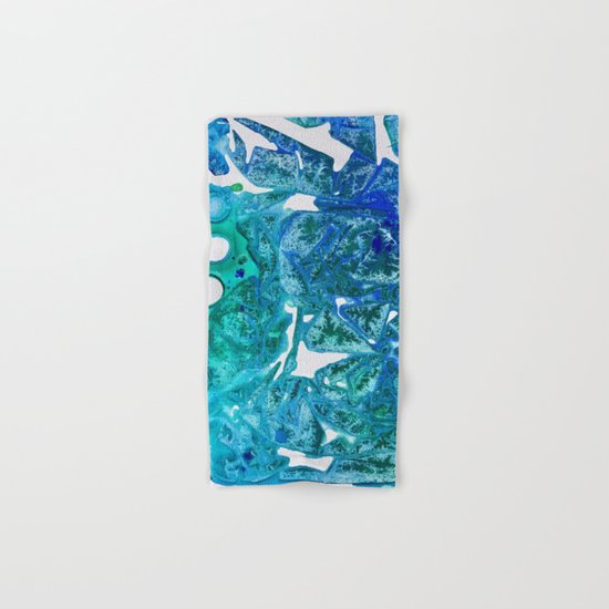 Sea Leaves, Environmental Love of the Ocean Blue Hand & Bath Towel