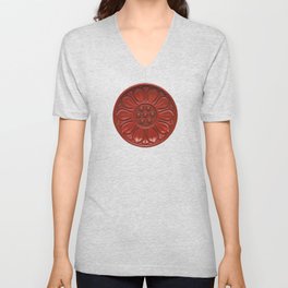 Lotus Dish, Yuan Dynasty, 14th century (original lacquer red) V Neck T Shirt