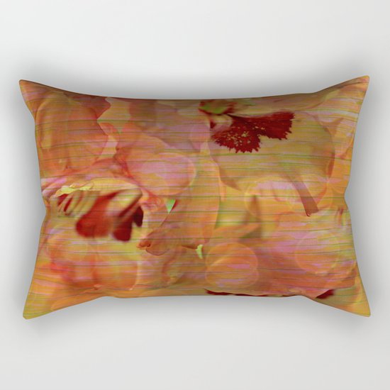 Vintage Soft Peach Glow Gladiola Abstract Rectangular Pillow