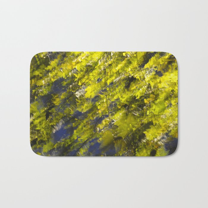 Blurry Leaves Bath Mat