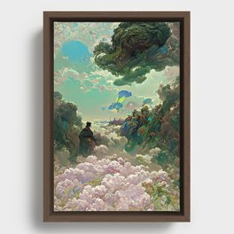 A Cloudy Garden Framed Canvas