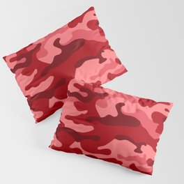 RedWavy Grunge Pattern Pillow Sham