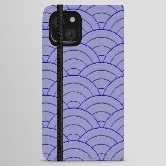 Very Peri Cobalt Blue Art Deco Minimal Arch Pattern  iPhone Wallet Case