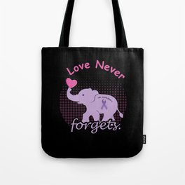 Elephant Love End Alzheimer Alzheimer's Awareness Tote Bag