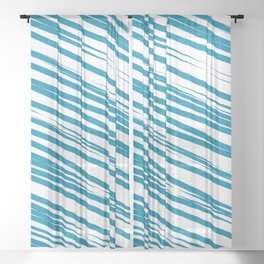 Turquoise stripes background Sheer Curtain