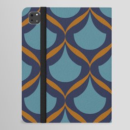 Moroccan Ogee Pattern 2.1 Blue Teal Orange Ribbon iPad Folio Case