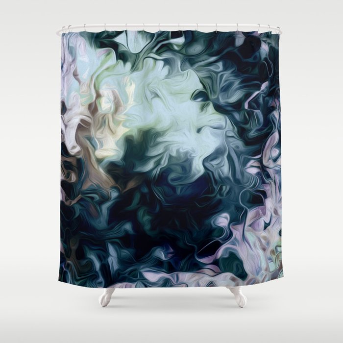 Smokey Desaturated Abstract Shower Curtain