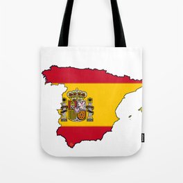 Spain Map with Spanish Flag Tote Bag