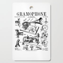 Gramophone Vinyl Record Lover Musician DJ Vintage Patent Cutting Board