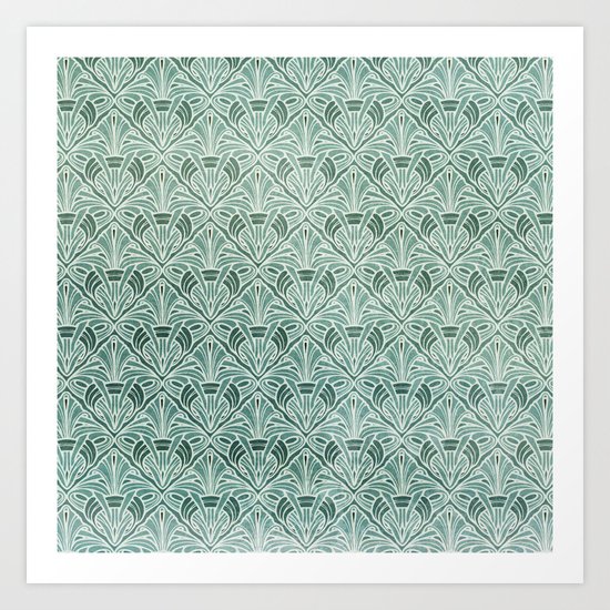 Art Nouveau Grunge Pattern Art Print