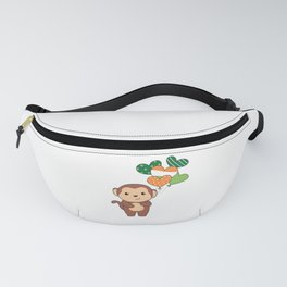 Monkey With Ireland Balloons Cute Animals Fanny Pack