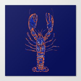 Blue Watercolor Lobster Canvas Print