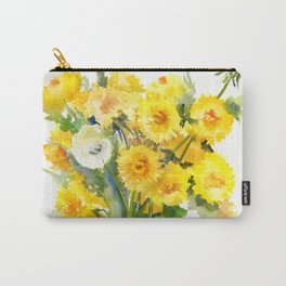 Dandelion Flowers, Herbal, herbs, field flowers, yellow floral design Carry-All Pouch