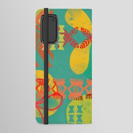 Modern 50s Tiki Party Throwback pattern teal Android Wallet Case