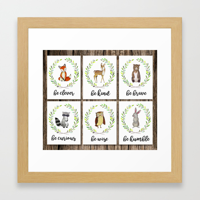 Woodland Creature Animal Nursery Fox Deer Rac Owl Bunny Rabbit Bear Baby Art Decor Print Kind Framed Woodland Creature Animal Nursery Fox Deer Rac Owl Bunny Rabbit Bear Baby Art Decor Print Kind Framed