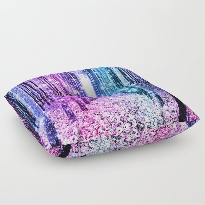 Magical Forest : Aqua Periwinkle Purple Pink Ombre Sparkle Floor Pillow