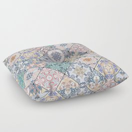 Mediterranean Decorative Tile Print XVI Floor Pillow