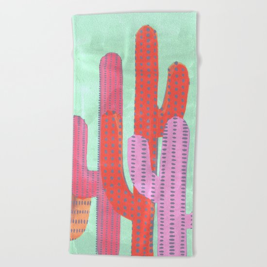 Funny Cactus Jungle Beach Towel